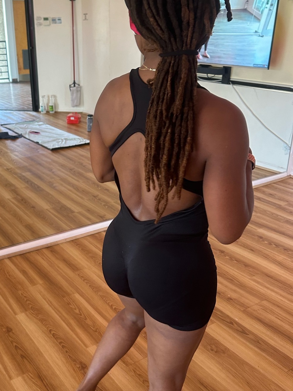 Women’s Open-Back Athletic High Compression Romper Bodysuit